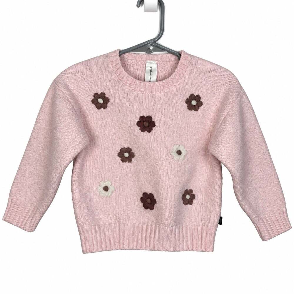 Modern Moments by Gerber Girls 2T Pink Floral Daisy Sweater Pullover